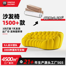 罗奇堡懒人休闲小户型单人沙发椅 客厅一体成型真空压缩布艺沙发