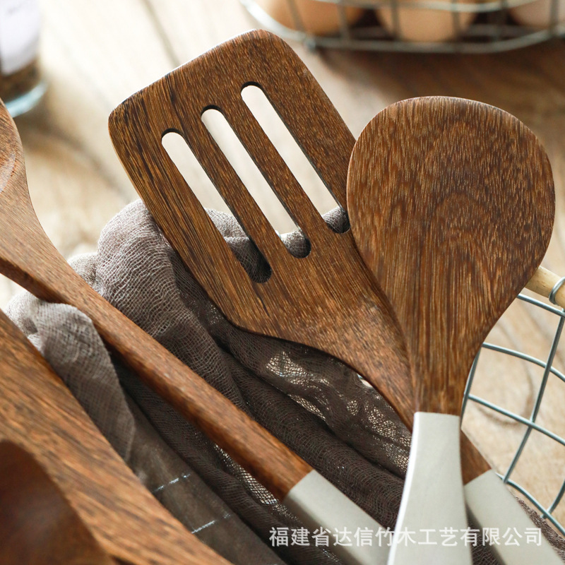 Ala de pollo espátula de madera antiadherente pan especial mango largo traje de espátula de madera maciza pala de cocina resistente a altas temperaturas espátula de madera letras