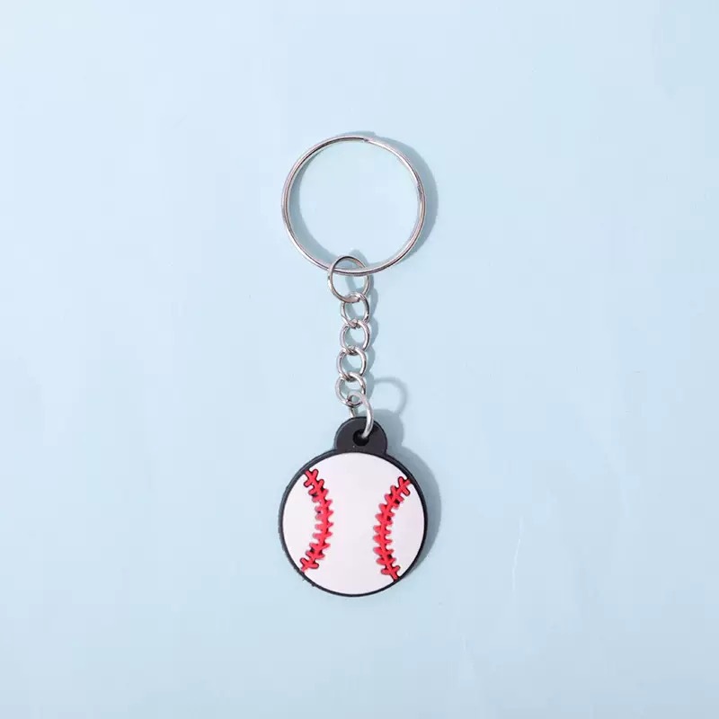 Llavero de fútbol, deportes, pelota, dibujos animados, PVC, goma suave, mochila escolar, accesorios de regalo, explosión transfronteriza de Amazon