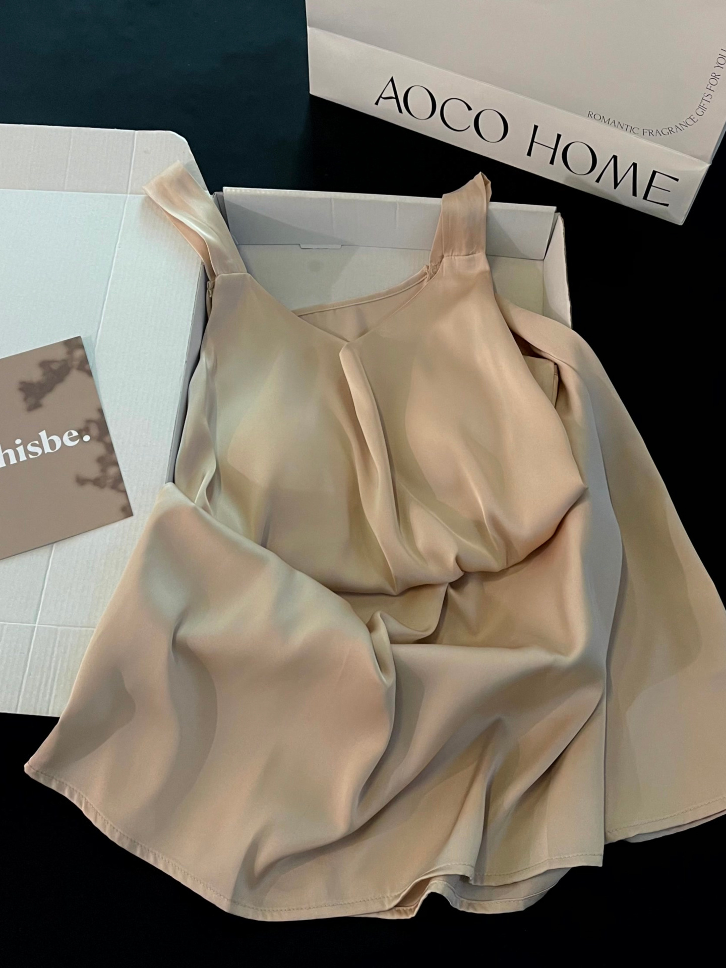 2025 new champagne-colored home wear, ice silk with chest pad, sling dress, women's summer pajamas, sexy wearable