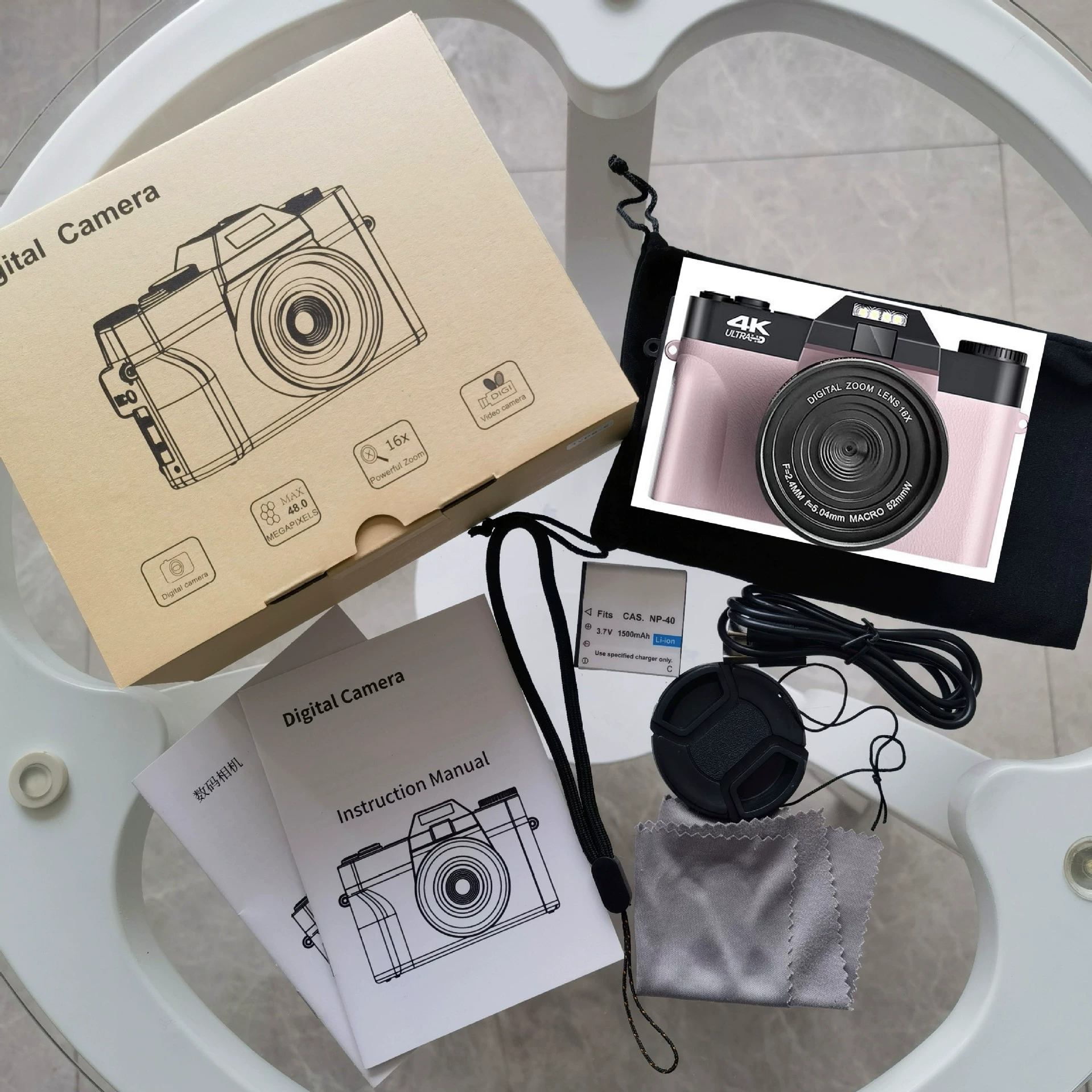 4K Wi‑Fi Retro SLR Digital Camera, 75MP Sensor, Wide‑Angle Options, Flip Screen