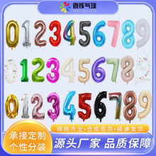 32寸美版数字中数字0到9铝膜气球  派对装饰儿童生日玩具婚房布置