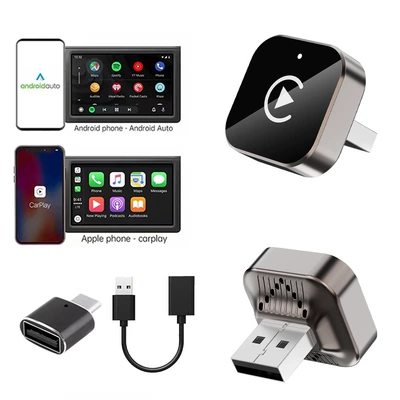 for Cars, Converts Wired to Wireless — Simsiz CarPlay və Android Auto - k16d-electroplated-neutral-overseas-version-adapter-extension-cord