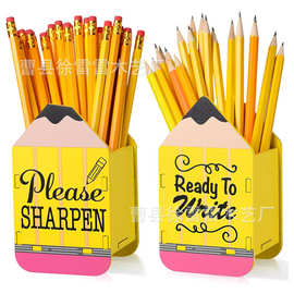 木制铅笔分配器可拆卸学生用品铅笔收纳盒木制办公桌铅笔形笔筒