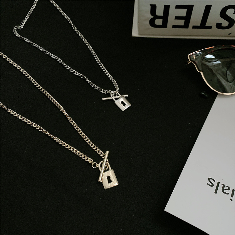 Fashion Simple Lock Chain Short Lock Buckle Necklace display picture 18