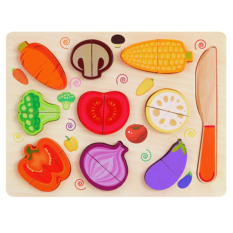 Rompecabezas Magnético para Cortar Frutas y Verduras de Madera para Niños image 8