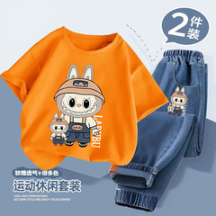 男童童运动套装2025新款男孩帅气短袖童装时髦夏季衣服洋气儿童夏