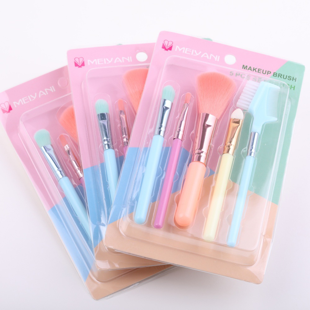 5-piece makeup brush set, eyeshadow brush, lip brush, blush brush, powder brush wholesale, concealer brush, beauty tool, multifunctional