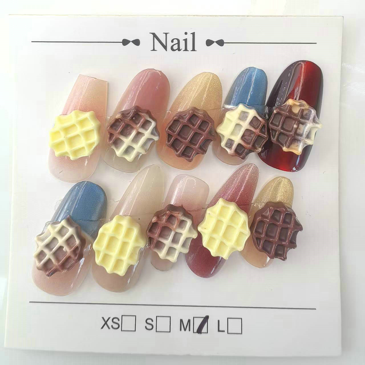 仿真曲奇网红卡通美甲饰品迷你华夫饼微缩跨境新品奶酪奶油胶材料