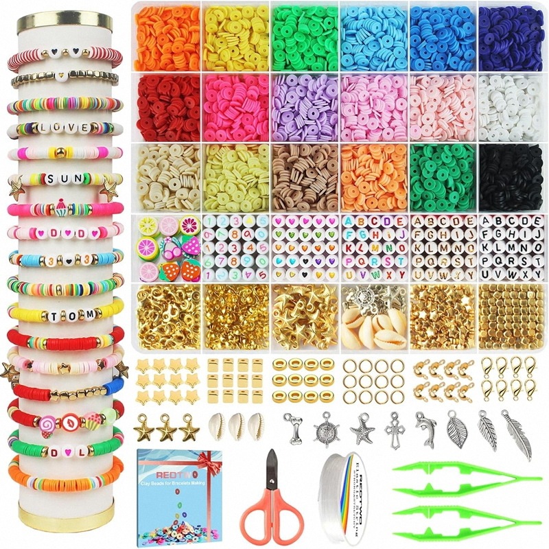 6mm cross-border hot soft pottery soft ceramic beads clay beads bracelet handmade material DIY jewelry accessories Amazon