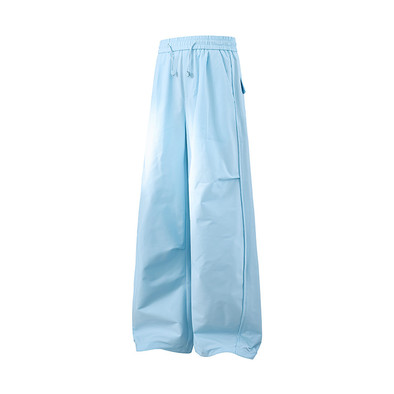 Summer Lightweight Plus-Size Unisex Wide-Leg Pants, Windproof, Waterproof, Ice-Feel Quick-Dry, Loose-Fitting, Sun-Protective Parachute Pants for Women, Trendy
