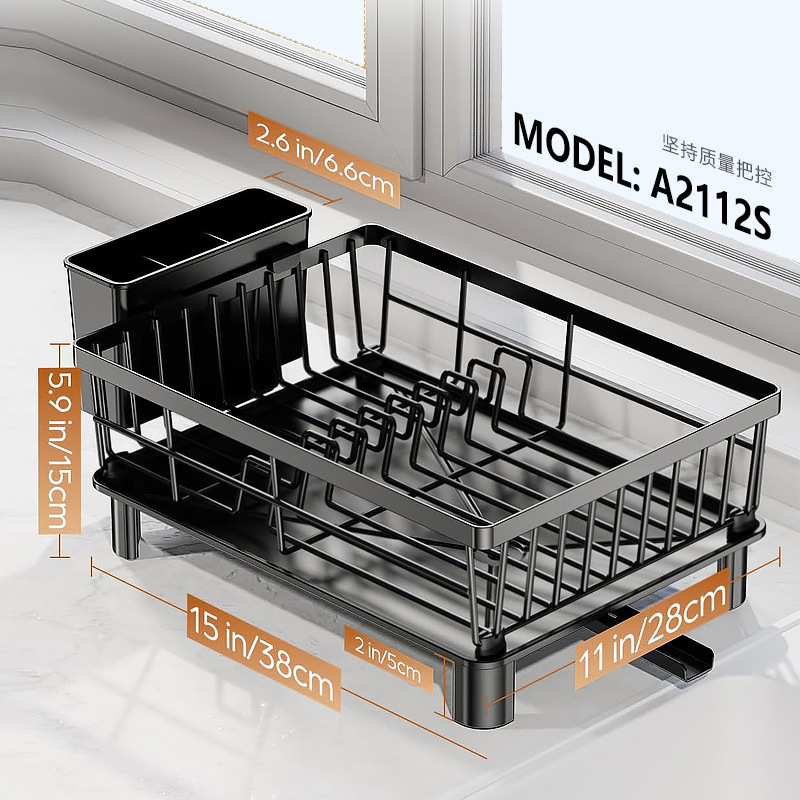 Estante de drenaje de fregadero doméstico estrecho de cocina multifuncional estante de platos estilo japonés con bandeja de drenaje