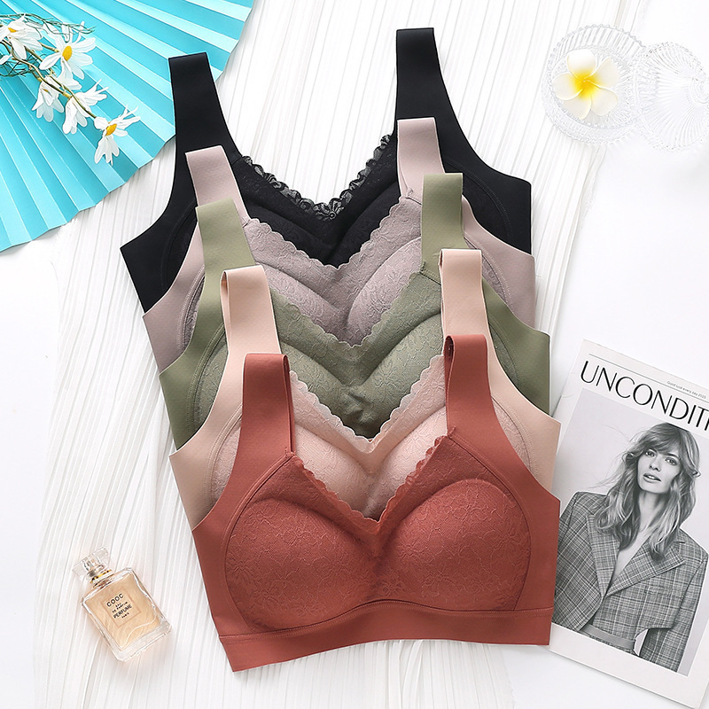 029 # レースブラジャー レディース ノンワイヤー 小胸用 バストアップ 脇肉寄せ 美背デザイン ベスト型ブラジャー 通気性 軽量|undefined