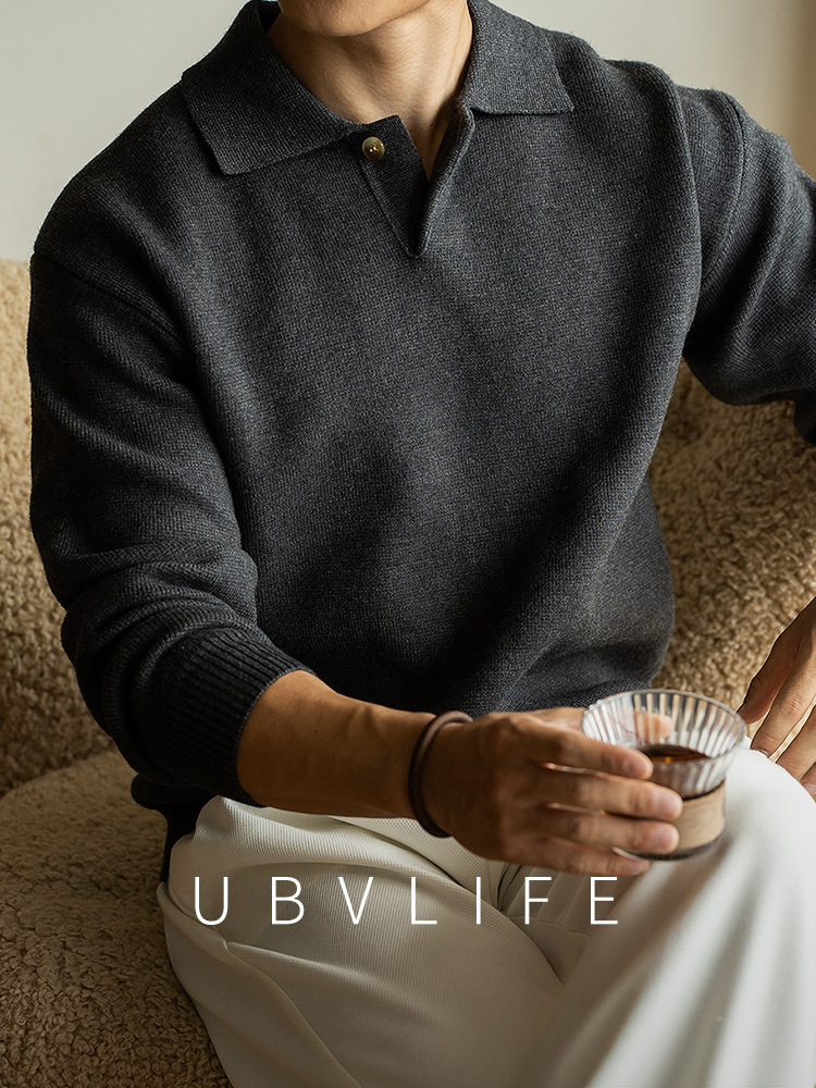 Men's velvet knitted sweater
