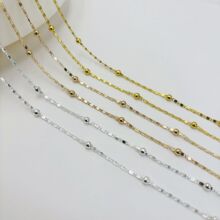 diy饰品配件 保色电镀2mm扁片夹4mm铜球链古装头饰流苏坠配件批发