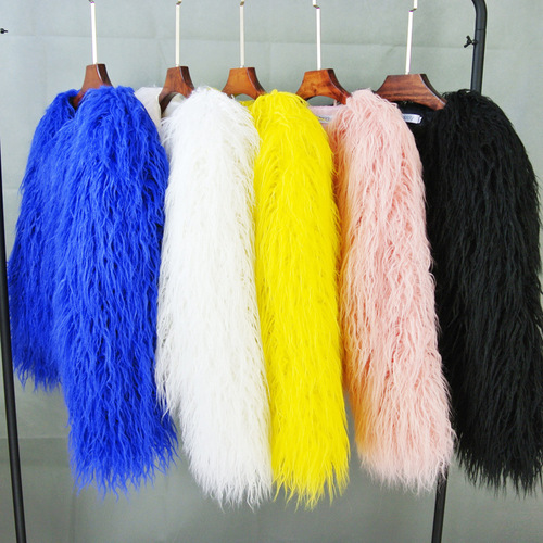 New autumn and winter large size fur imitation fur coat Korean style solid color beach wool women's short coat