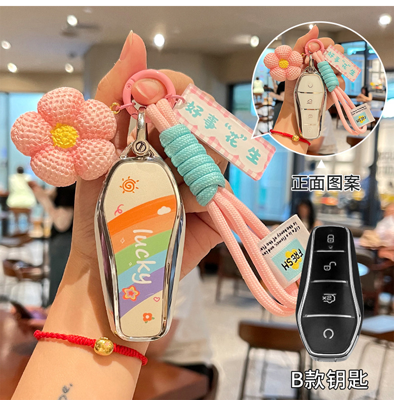 Suitable for Byd Dolphin Key Cover Han Ev Cartoon Pattern Seagull Destroyer 05 All-Inclusive Tpu Protective Shell Bag