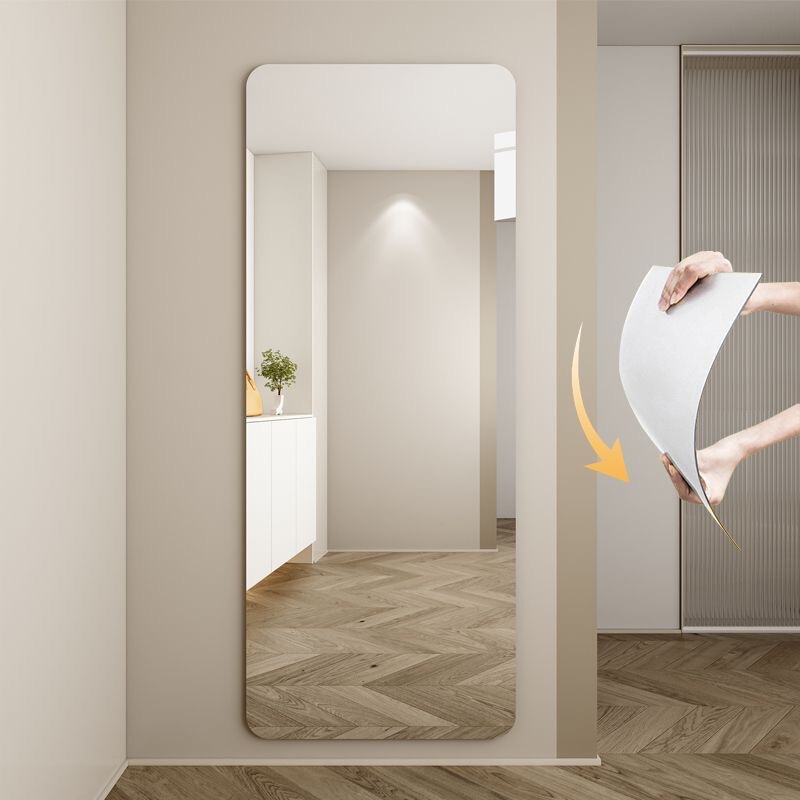 Acrylic Safety Non-Fragile Soft Mirror, No-Drill Wall-Mounted Self-Adhesive Full-Length Mirror, Wardrobe Mirror, Dormitory Fitting Mirror
