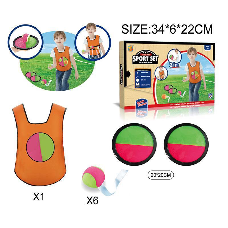 Transfronterizo niños pegajoso pastel ropa juego traje chaleco bola pegajosa esquivar bola chaleco evitar Placa de bola pegajosa juguetes al aire libre