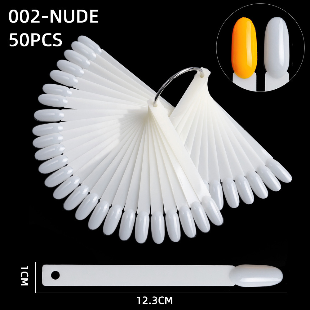 Tarjeta de color de ventilador de uñas 50 color placa de esmalte de uñas especial práctica placa de exhibición de color de uñas fábrica al por mayor