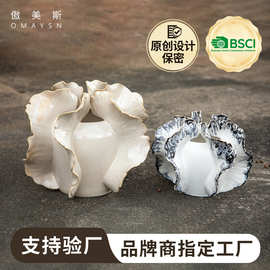 手工陶瓷花瓶傲美斯Omaysn跨境客厅装饰品摆件ins风设计感高级感