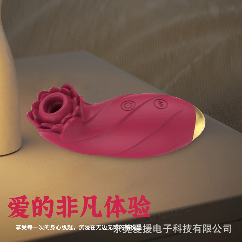 Remote-Control Vibrating Egg with Suction Function, Silicone-ABS Adult Massager, Rose Red — detail image 1