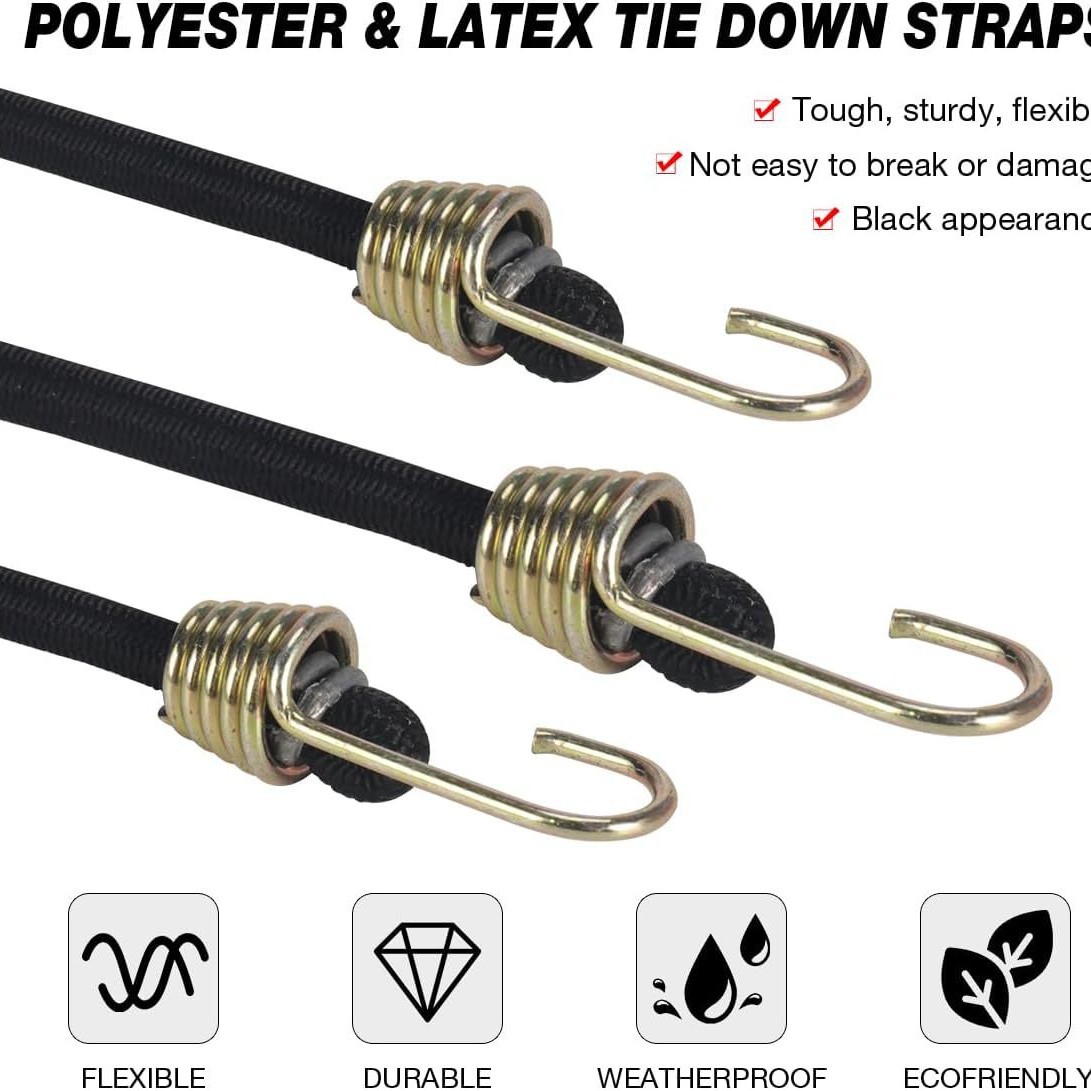 跨境弹力绳捆绑器迷你绳绳子钩子罐装套装组合户外收紧弹性耐用