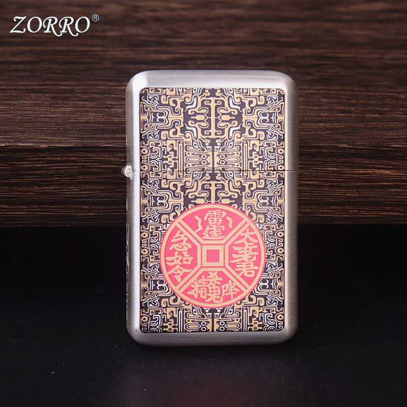 佐罗ZORRO黄铜三代煤油打火机 复古经典防风砂轮创意 Z790银拉丝|undefined