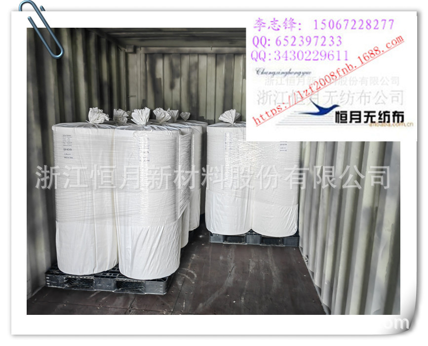 无纺布组分双组分浙江光面材质亚光ES白色热轧无纺布