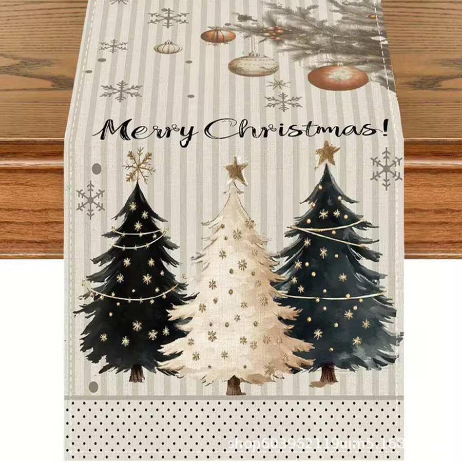 Amazon transfronterizo nueva bandera de la mesa de Navidad fábrica directa invierno muñeco de nieve Santa estampado almohadilla de mesa