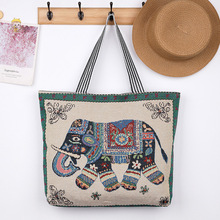 泰国缅甸地域特色时尚女包民族风帆布包单肩包大容量简约百搭通勤