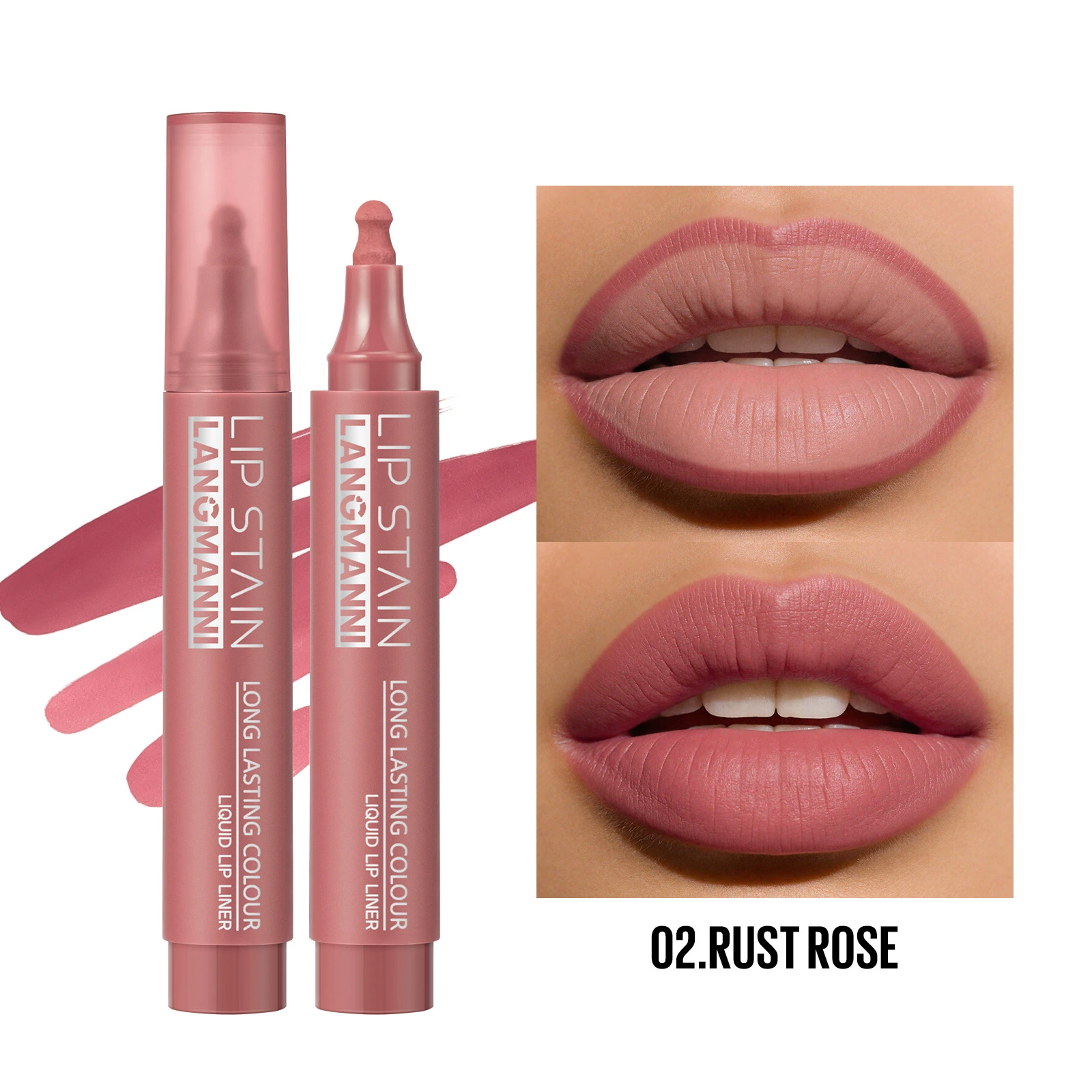 Контур для губ Liquid Lip Liner (LANGMANNI), стойкий, 3 мл, набор из 6 оттенков, тонкий аппликатор
