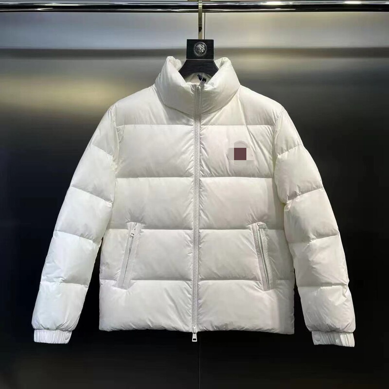 Cross-Border Hot-Selling New Style Stand-Collar Short down Jacket with Large Logo, White Duck Down, Unisex Winter Thickened Warm Coat