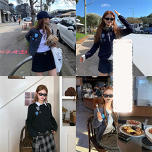 DEEMO 本期主推私服！Di*or徽章100仿澳毛高品质条纹针织开衫