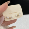 Small design earrings from pearl, simple and elegant design, light luxury style