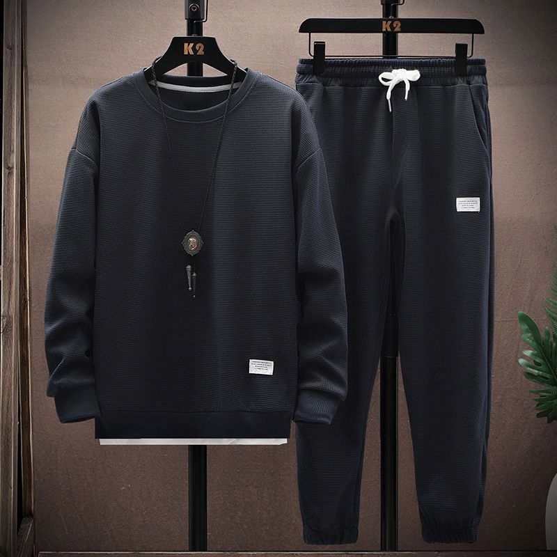 Men's Sweatshirt Spring and Autum Style Set Autum Trendy Men's Two-Piece Set 2024 New Autum Sports Suit