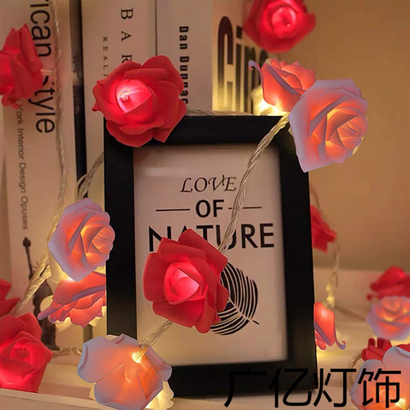 Romantic Valentine's Day Tanabata Proclamation Creative Rose LED Light String Girl Room Decorative Lantern Wholesale Romantic Valentine's Day Tanabata Proclamation Creative Rose LED Light String Girl Room Decorative Lantern Wholesale