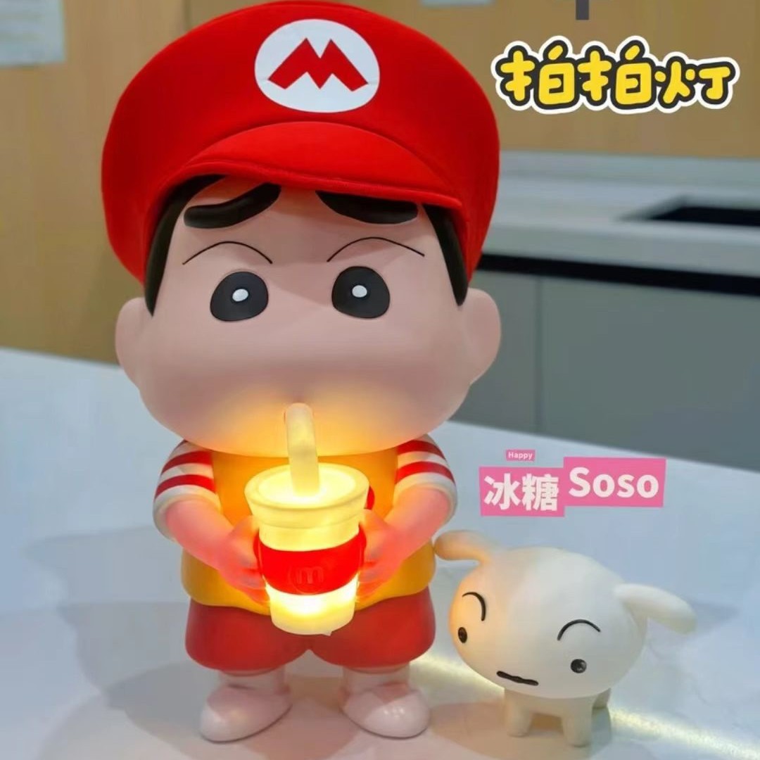 New Mcdonald's Crayon Shin-Chan Figurine Large Size 36cm Voice-Activated Night Light Vinyl Figure Glowing Crayon Shin-Chan