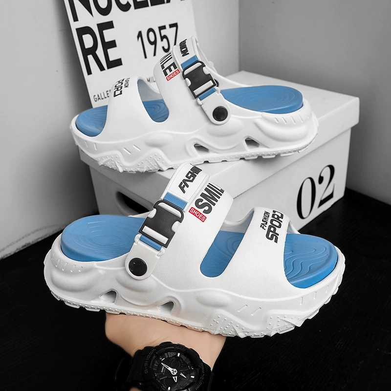 Мужские тапочки, трансграничная внешняя торговля, летние новые пляжные туфли на толстой подошве, модные мужские сандалии двойного назначения большого размера, можно отправлять от имени других