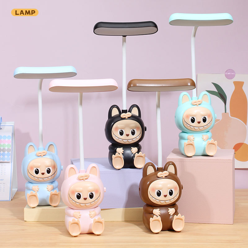 Caricatura Labbu dormitorio de escritorio lámpara de cabecera USB recargable dormitorio niños sueño luz de noche regalos de actividad