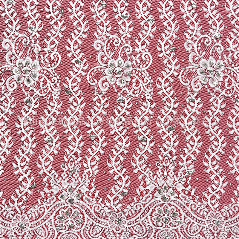 Nuevo punto de encaje hecho a mano tela de perforación caliente vestido de boda cena vestido de moda tela de encaje LACE image 4