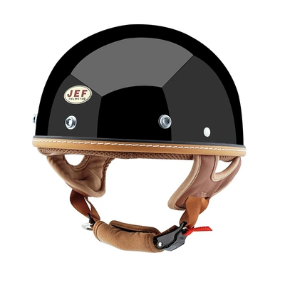Retro Half Helmet Motorcycle Locomotive, Motosiklet kaskı (dəbilqə) - mirror-black-m