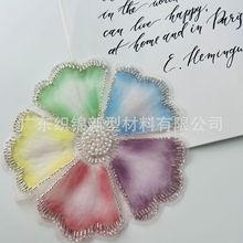 电脑珠绣立体棉质绣花花朵泡珠刺绣布贴外贸服装辅料厂家胸花Y44