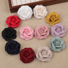 5.5cm韩系山茶花女发夹胸针饰品配件diy布艺花朵发饰服装辅料批发