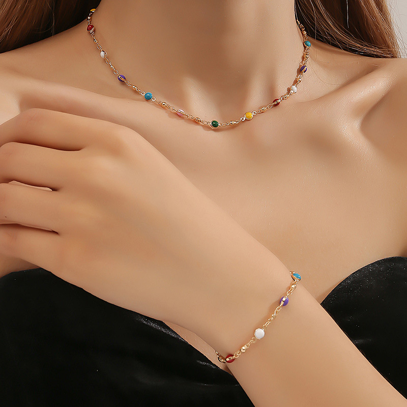 Rainbow geometric copper bracelet