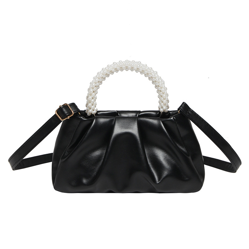 Einzigartige Cloud Perlen Handtasche Damen Geraffte Umhängetasche_voghion.com