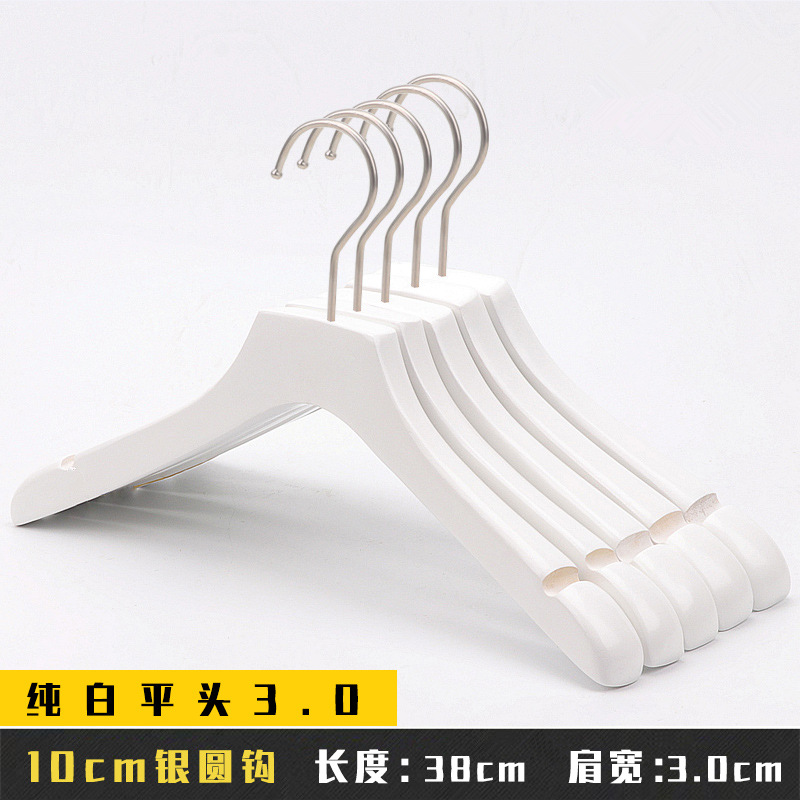 Perchas de madera antideslizantes al por mayor para tiendas de ropa infantil, pinzas de madera blancas para pantalones para tiendas de ropa. image 19