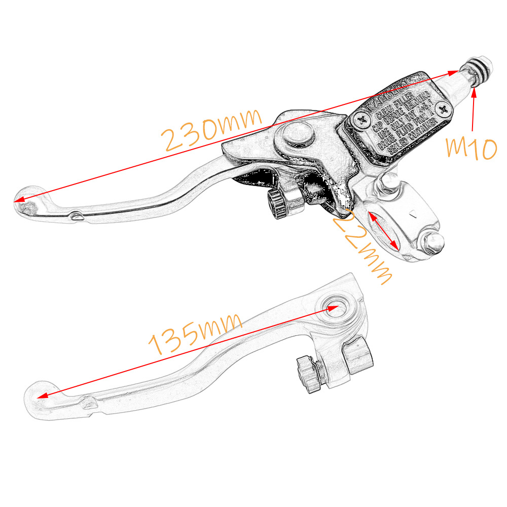 Hengjian Z300Nc Two-Stroke Ktm Style Kewei K16/K18 Off-Road Motorcycle Front Clutch Master Cylinder Modification Switch