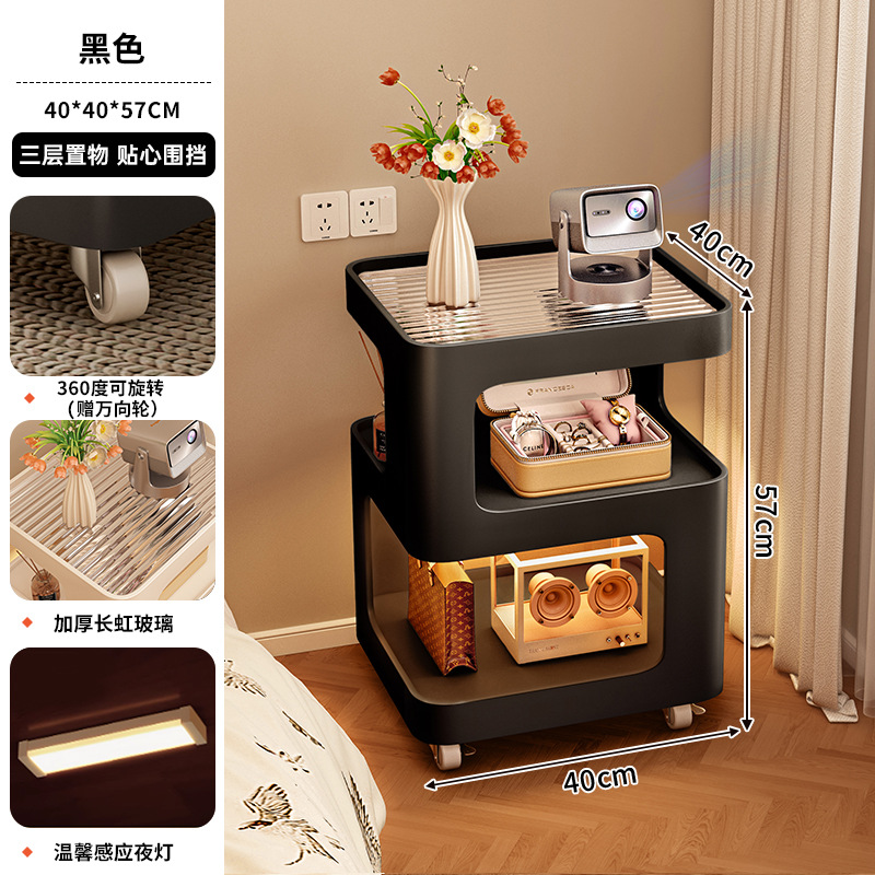 Taberna de cama dormitorio doméstico 2025 nuevo reemplazo pequeño metal forjado sofá borde varios estantes