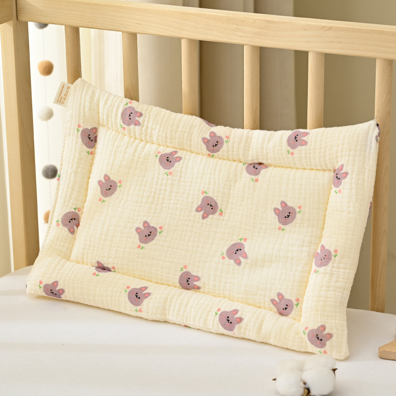 Cotton baby cloud pillow 0-6-12 months pillow breathable flat pillow towel cotton gauze newborn baby spring and summer